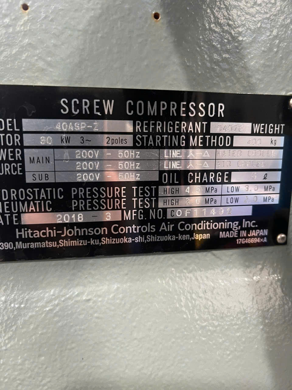 Cho thuê máy chiller HITAICHI 40ASP-Z